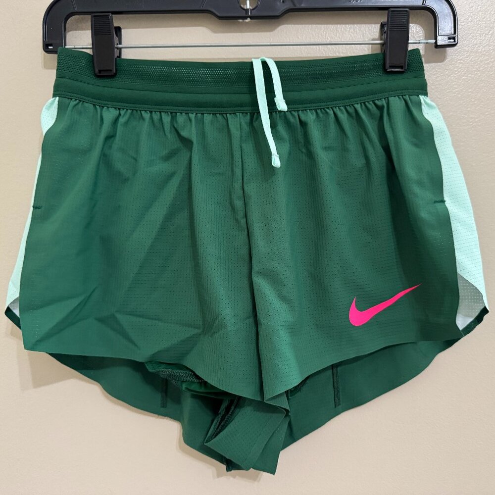 Nike Pro Elite Team 2” Running Shorts Womens S Made In USA Green DX8986-341 NEW